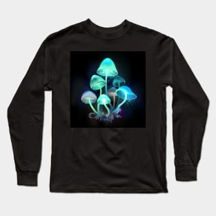 Glowing Blue Toadstools Long Sleeve T-Shirt